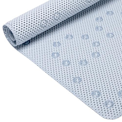 Bathtub Mat Non Slip, Soft Foam Bath Mat for Tub, Bathtub Mat with Drain Holes, Suction Cups Shower Mat (Cement Blue, 36''X17'') - color: Cement Blue