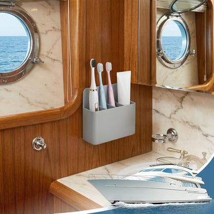 Magnetic Toothbrush Holder for Cruise Essentials | Travel Toothbrush Holder for Bathrooms, Cruise Cabin Essentials Must Have for Alaska & Caribbean Cruises - color: Grey