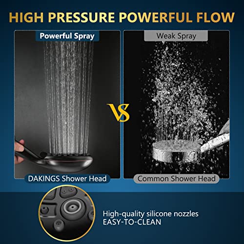 6 Spray Modes High Pressure Handheld Showerhead Set Upgraded | 5 Inches Shower Head with Handheld Spray Oil Rubbed Bronze Handheld Shower Head 60 Inches Stainless Steel Hose-1-Min Install - color: Oil Rubbed Bronze