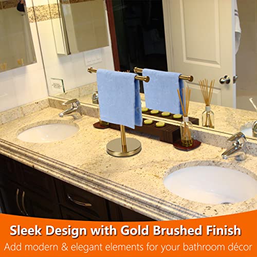Kalitro Gold Towel Rack Hand Towel Stand, Bathroom Towel Holder Stand SUS304 Stainless Steel (Gold) - color: Gold