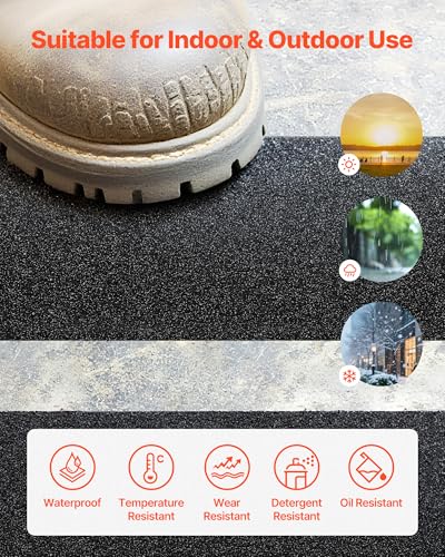 VEVOR Anti-Slip Tape, 35 FT x 4 inch Non Slip Grip Tape for Stairs Steps, 80-Grit Aluminum Oxide High Traction Non-Skid Stair Treads with Strong Adhesive Backing, Suitable for Indoor & Outdoor Use - size: 35 FT/4", style: Anti-Slip Tape