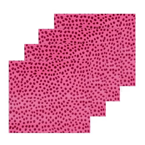 Kigai Pink Leopard Print Washcloths, Soft and Absorbent Cotton Towel, 2 Pack 12 X 12 Inches Premium Quick Dry Face Towel