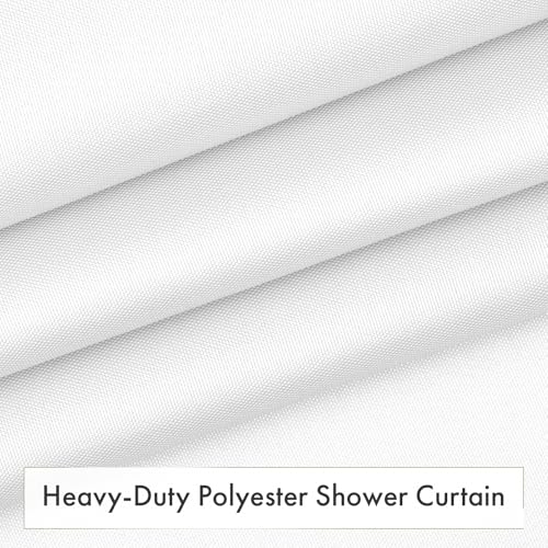 White Shower Curtain Liner 72x74 Inches, Fabric Shower Liner Cloth with Weighted Stones, Washable Shower Curtain and Liner 2-in-1, 120G Heavy Duty, 12 Grommet Holes - color: White, size: 72"W x 74"L (Pack of 1)