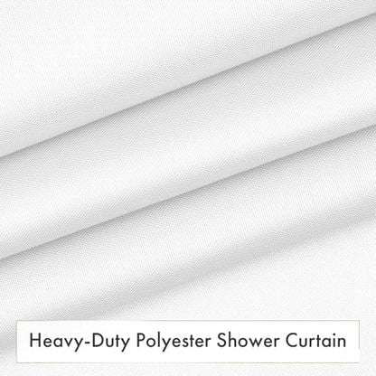 Long Shower Curtain Liner Washable 72x80 Inches, White Shower Liner Fabric with 2 Bottom Stones, Waterproof 2-in-1 Shower Curtain and Liner, 12 Grommet Holes, 120 GSM, White - color: White, size: 72"W x 80"L (Pack of 1)