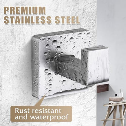 Towel Hooks for Bathrooms Robe Hook Coat Hook 4 Pack Brushed Nickel Stainless Steel Heavy Duty 33 Lbs Wall Mounted Square Hooks for Bathroom Kitchen Bedroom - color: Brushed Nickel