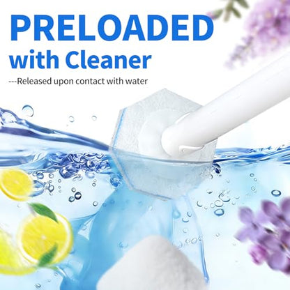 Toilet Brush Refills for Clorox, Toilet Cleaner Refills,100 Count | Compatible with Clorox Toilet System, Pre-Loaded Cleaner, 3-Layer Scrub Pads, 4X Cleaning Power , Lemon Lavender Scent - size: 1 Count (Pack of 100)