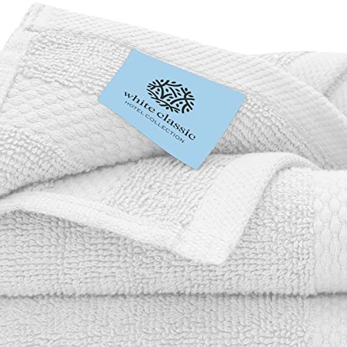 White Classic Luxury Cotton Washcloths 13x13 Inch - 650 GSM Turkish Cotton | Hotel, Spa, Bathroom Face Towel | 12 Pack, Silver - color: 05: Silver