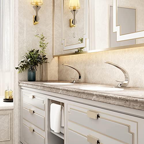 Bathroom Faucet Brushed Nickel,Bathroom Sink Faucet for Sink 1 Hole or 3 Hole Mount Single Handle Basin Mixer with 6-inch 10-inch Deckplate - color: Brushed Nickel, style: No Drain