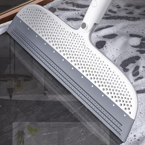 Multifunction Floor Squeegee Broom for Pet Hair Removal, Silicone Magic-Style Broom for Floor Cleaning, 51.77" Long Handle for Carpet, Bathroom Tile, Hardwood Floors, Garage, Liquid Spills, Fine Dust
