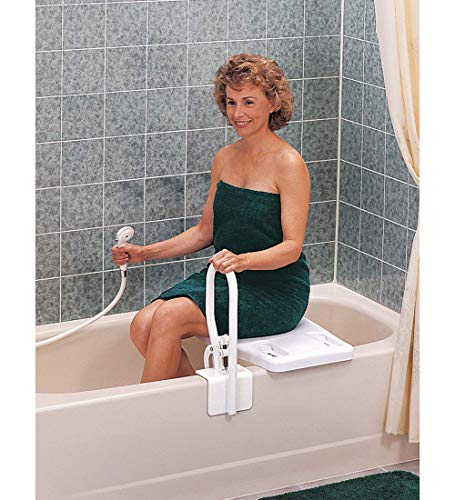 Carex White Bathtub Rail - Grab Bars for Bathroom, Bathtubs & Showers - Side Hand Grip Railing & Support - Shower Handle & Bath Tub Bar Clamps for Seniors & Elderly - style: Modern or Classic
