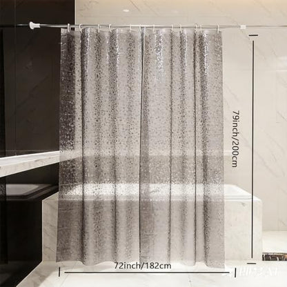 Shower Curtain Liner, Waterproof EVA 3D Shower Curtains with Duty Heavy Bottom Magnets and Rust Proof Grommets, Weighted Shower Liner for Shower Stall, Bathtubs - color: Grey Pebble, size: 72"W x 78"L (Pack of 1)