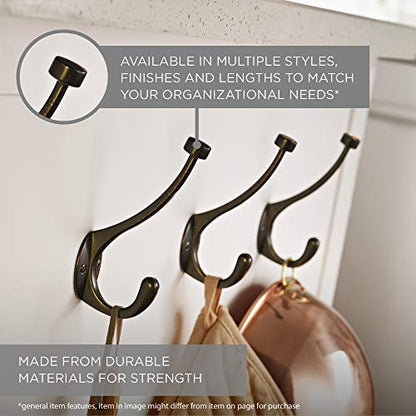 Liberty Hardware B59104Z-FB-C Double Prong Robe Hook, Flat Black (Pack of 2)