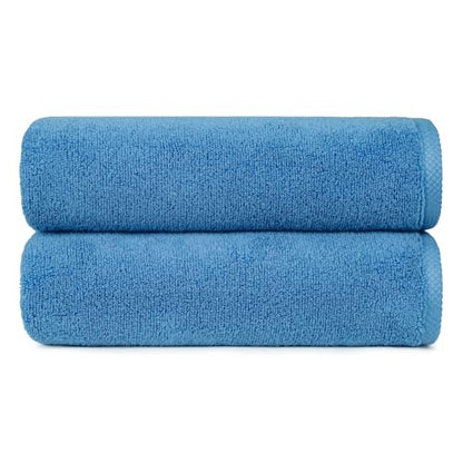 Amazon Basics 2-Piece Quick-Dry Oversize Bath Towel, 100% Cotton, 54" x 30", Lake Blue - color: Lake Blue, size: 2 Piece, style: Bath Towel (Pack of 2)