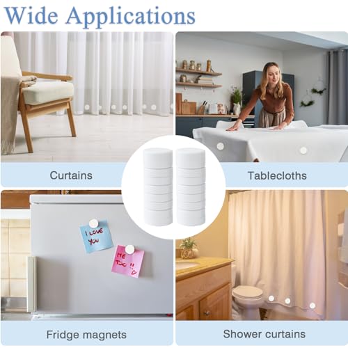 ZYNERY 18 Pcs Shower Magnets for Curtain Liner, Magnetic Shower Curtain Weights, Shower Curtain Magnets Weights, Shower Curtain Weights Bottom, Weights for Outdoor Curtains Flag Tablecloth （White） - color: White