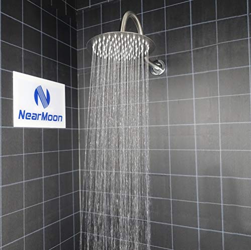 NearMoon Rain Shower Head, Ultra-Thin Design-Pressure Boosting, Awesome Some Experience, High Flow Stainless Steel Rainfall Head (8 Inch,Brushed Nickel) - color: Brushed Nickel, size: 8 Inch
