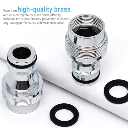 1pcs Brass Faucet Tap Quick Connector Adapter Kit,18mm Female Thread x 1mm Pitch Connector,Universal Faucet Adapter for Washing Machine And Pressure Washer(Silver) - size: 18mm Female Thread x 1mm