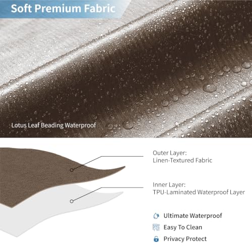 2-in-1 Waterproof Fabric Shower Curtain,No Separate Liner Needed,Linen Textured,Effortless Cleaning & Washable Bathroom Shower Curtain Set with 12 Plastic Hooks,72"x72",Brown - color: Brown, size: 72"W x 72"L (Pack of 1)