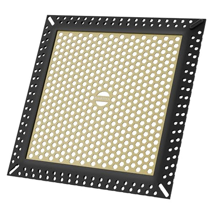 Not Moving Square Shower Drain Hair Catcher, Drain Cover, 6 inch | 304 Stainless Steel and TPE Material/ Efficient Drainage / Easy Clean / Anti-Clogging / Fits Bathroom Hair Catcher for Shower - color: Matte Black & Brushed Gold, size: 6 inch