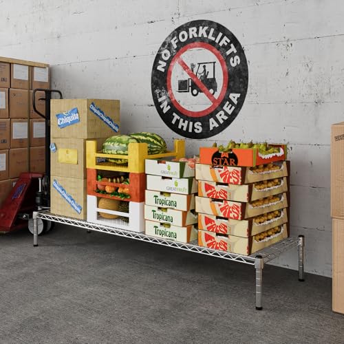 18" Deep x 60" Wide x 8" Height Wire Shelving Kit | 1-Tier | NSF Commercial Storage Rack Unit - size: 18" Deep x 60" Wide