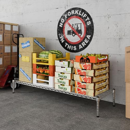 18" Deep x 60" Wide x 8" Height Wire Shelving Kit | 1-Tier | NSF Commercial Storage Rack Unit - size: 18" Deep x 60" Wide
