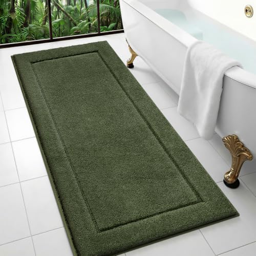 Bathroom Rug 24" x 60, Bath Mat, Runner Rug for Kitchen, Hallway | Non Slip, Absorbent and Quick Drying, Absorbent, Washable Rug for Bathtub, sink, Shower, Bedroom, Laundry, Floor - color: Sage Green, size: 24" x 60"