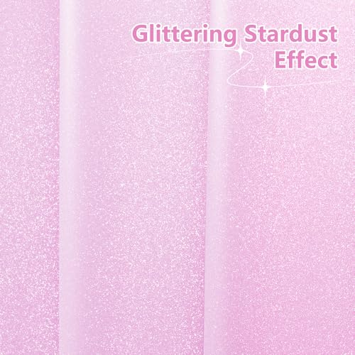 Seenus Dreamy Pink Glitter PEVA Shower Stall Curtain 48 x 72 inch, Waterproof Plastic Sparkle Shower Curtain Liner with Large Magnets, Blingbling Shimmery Bathroom Shower Curtain Rose Pink - color: Glitter Pink, size: 48"W x 72"L (Pack of 1)