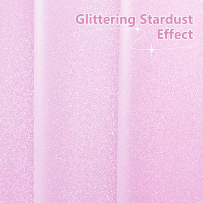 Seenus Dreamy Pink Glitter PEVA Shower Stall Curtain 48 x 72 inch, Waterproof Plastic Sparkle Shower Curtain Liner with Large Magnets, Blingbling Shimmery Bathroom Shower Curtain Rose Pink - color: Glitter Pink, size: 48"W x 72"L (Pack of 1)
