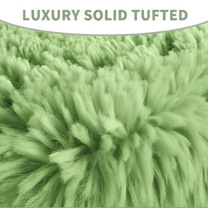 Soft Microfiber Toilet Lid Cover 17.5" x 15" Machine Washable | Solid Toilet Seat Cover Adjustable Rubber Backing Fits Most 16 -17.5" L x 14-16" W Round Oblong and Elongated Toilet Seat - color: Sage Green