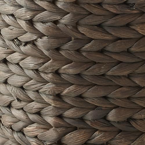 Casafield Water Hyacinth Waste Basket - Espresso Brown, Woven Wicker Trash Can for Bathroom, Bedroom, Laundry Room, Home Office - color: Espresso