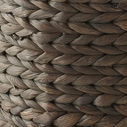 Casafield Water Hyacinth Waste Basket - Espresso Brown, Woven Wicker Trash Can for Bathroom, Bedroom, Laundry Room, Home Office - color: Espresso