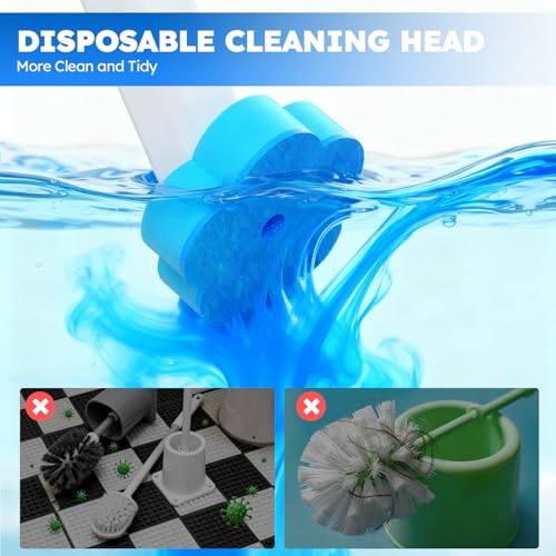 Disposable Toilet Brush Refills 20PCS Only for TUUAQ- Toilet Bowl Cleaner Head for Toilet Brush, Toilet Cleaning Supplies, 20PCS Brush Refills for Bathroom Deep Cleaning (20, Blue)