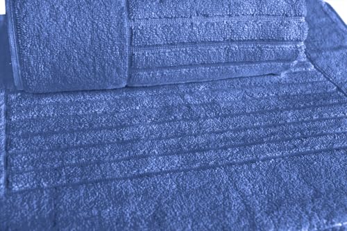 CTT - 2 Piece Bathroom Rugs Set, 100% Cotton Bath Mats, Comfy & Highly Absorbent Bathroom Floor Mats, Machine Washable | 20"x32" (Royal Blue) - color: Royal Blue