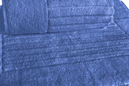CTT - 2 Piece Bathroom Rugs Set, 100% Cotton Bath Mats, Comfy & Highly Absorbent Bathroom Floor Mats, Machine Washable | 20"x32" (Royal Blue) - color: Royal Blue