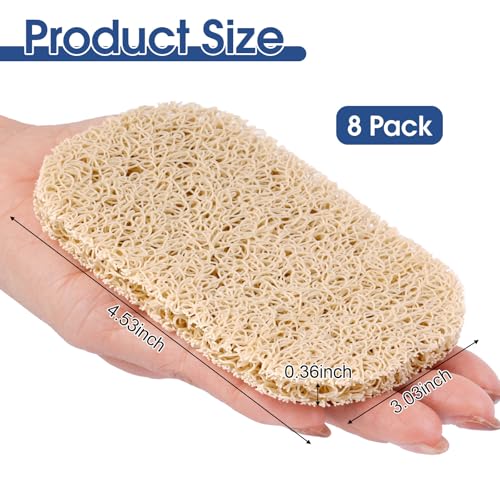8 Pack Soap Holder, Beige Bar Soap Saver Dish for Shower, 4.5" x 3" | High-Efficiency Drainage & Non-Slip, Lift Pads Sponge Tray for Kitchen Sink, Bathroom, Travel, Hotel Cleaning Supplies - color: Beige