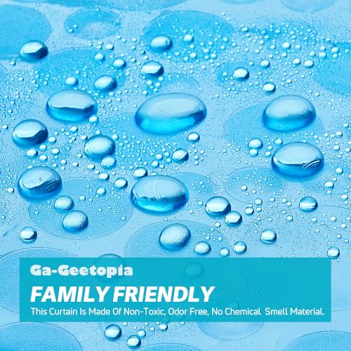Ga-Geetopia EVA Blue Thin Shower Curtain Liner, Pebble Pattern 72x72 Inch Lightweight Plastic Bathroom Shower Showroom Inner Curtain with Rustproof Metal Grommets and Weighted Magnets(No Hooks) - color: Blue, size: 72"W x 72"L (Pack of 1)