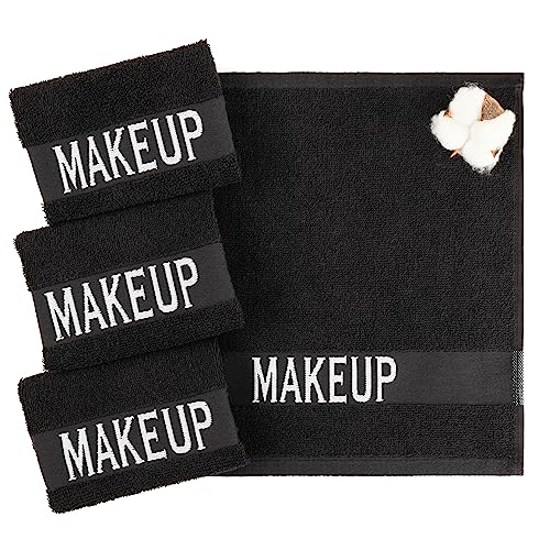 American Soft Linen 100% Cotton Luxury Turkish Towels, Makeup Remover Set | Soft Absorbent Quick Dry OEKO Tex Standard 100 Certificated Durable Machine Washable Premium Hotel Quality - color: Black, size: 12"x12"