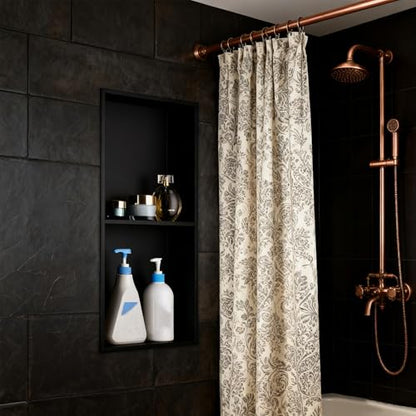 NEWRAIN Shower Niche Stainless Steel Double Bathroom Niche NO Tile Neededs 12''X24'', Recessed Wall Shelves, Matte Black Shower Shelf Insert - color: Matte Black, style: 12''×24''