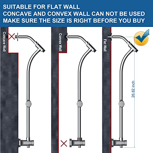 High Pressure Handheld/Rain 82-mode 3-way Shower Head Combo with 25.75" Adjustable Drill-free Stainless Steel Slide Bar, Pet & Tub Power Wash and Anti-clog Nozzles, with 5ft Hose - Polished Chrome - color: Polished Chrome