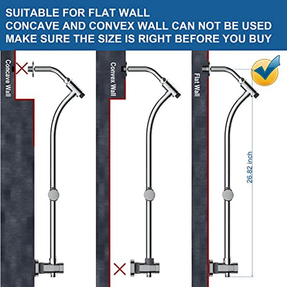 High Pressure Handheld/Rain 82-mode 3-way Shower Head Combo with 25.75" Adjustable Drill-free Stainless Steel Slide Bar, Pet & Tub Power Wash and Anti-clog Nozzles, with 5ft Hose - Polished Chrome - color: Polished Chrome