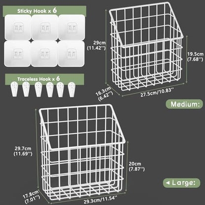 Greentainer 2 Pack Bath Toy Storage Organizer, Large Rustproof Metal Wire Basket, Wall Mounted Hanging Bathtub Holder, Bathroom Shower Caddy for Tub Toys & Toiletries - color: White