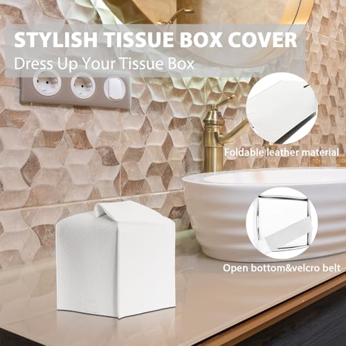 Bathroom Accessory Set, 10 Piece White Bathroom Set Complete | Includes Trash Can, Soap Dispenser, Toothbrush Holder, Soap Holder, Tumbler, Toilet Brush, Tray, Qtip Holders, Tissue Cover - color: White