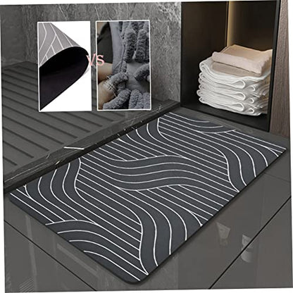 Diatomite Stone Bath Mat Quick Dry Bathroom Mat Non-Slip Bathroom Diatomaceous Earth Bathroom Floor Mat Carpet 40x60 cm Grey - color: Grey