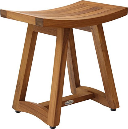 (Fully Assembled) AquaTeak Patented 18" Asia Buru Teak Shower Bench | Durable, Water-Resistant Teak, Shower Chair & Shaving Foot Rest, Indoor/Outdoor Use - size: C. Bench Fully Assembled