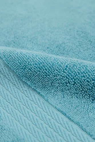 Ozdilek 6-Piece Bath Towel Set, 2 Bath, 2 Hand, 2 Wash, 100% Cotton Turkish Towels, 2 Bath Towels (30x60/550 GSM), 2 Hand Towels (16x30/575 GSM), 2 Washcloths (13x13/600 GSM) (Milky Blue) - color: Milky Blue