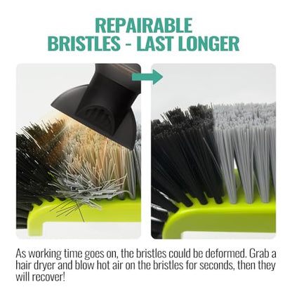 18" Pool Brush Head - Scrub Brush, Curved Ends, Fits Φ1.25” Poles | Scrub Brushes for Cleaning Swimming Pool Walls, Tile, Fiberglass, Flooring and Vinyl Pools, Green & Black & Gray - color: Black & Gray