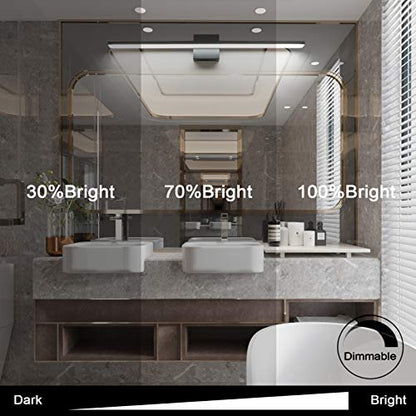 Ralbay 31.5inch Dimmable Modern LED Black Vanity Light 28W Frosted Aluminum for Bathroom Vanity Lighting Fixtures Cool White 6000K - color: Black-Dimmable, size: 31.5 inch