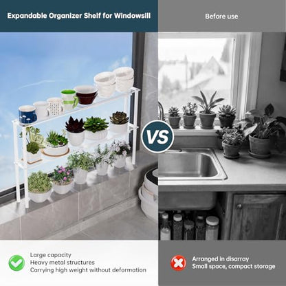 Expandable Mesh Shelf Organizer for Over-Sink Storage, Kitchen Counter, Windowsill Plants, Bathroom Vanity, and Office Desk — A Narrow Tall Solution for Tight Spaces - size: 1 Tier