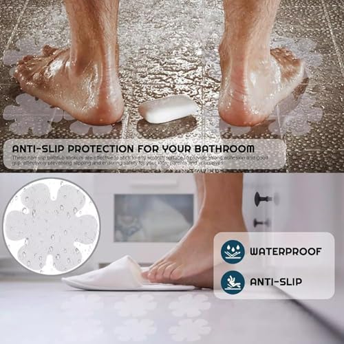ZJchao 24 Pcs Bathtub Stickers Non Slip Shower Stickers Safety Bath Decals Anti Slip Bath Non Bathtub Decals with Scraper for Bathroom Shower Pool Stairs