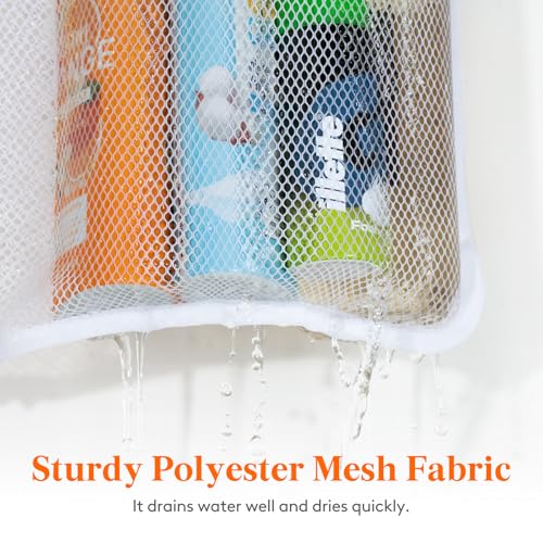 Lifewit Mesh Shower Caddy, 9 Pockets Hanging Bathroom Organizer, 1 Pack | 14" x 34", Attached 3 Hooks, Quick-Dry, Portable, Cruise Essentials, Idea for Toiletry, RVing, Travel, Camping - size: 14" × 34"