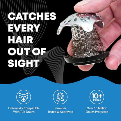 TubShroom Ultra Revolutionary Bath Tub Drain Protector Hair Catcher/Strainer/Snare Stainless Steel, Single Pack - style: Stainless Single